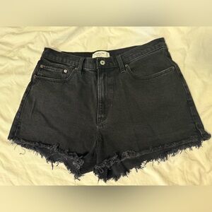 Abercrombie Curve love high waisted mom jean shorts 4 inch inseam